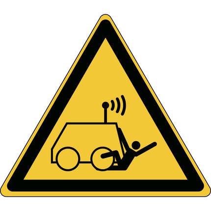 ISO Safety Sign  Warning Run over by remote operator controlled machine