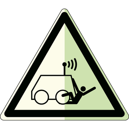 ISO Safety Sign  Warning Run over by remote operator controlled machine