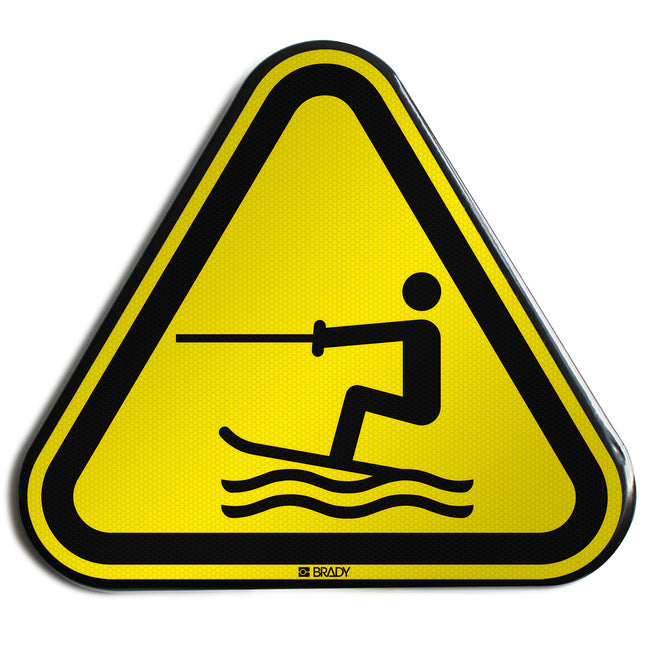 ISO Safety Sign  Warning Towed water activity area