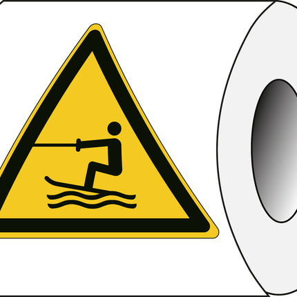ISO Safety Sign  Warning Towed water activity area
