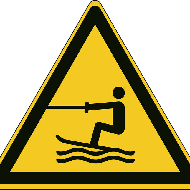 ISO Safety Sign  Warning Towed water activity area