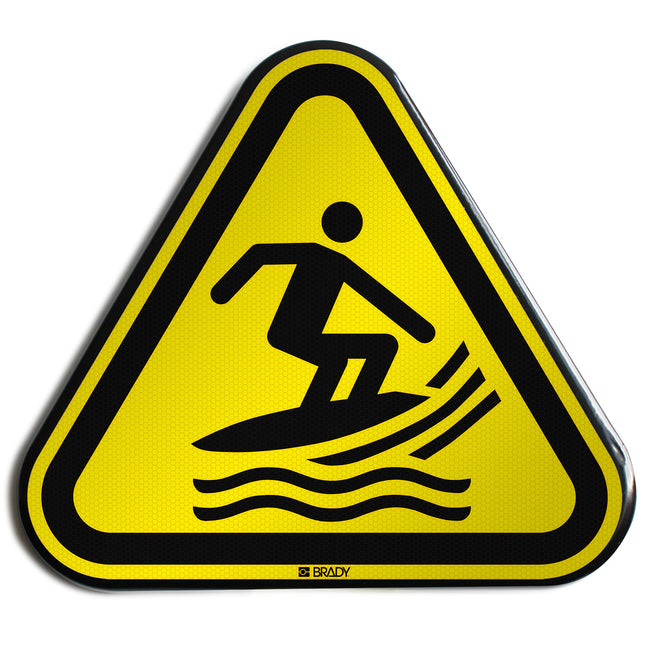 ISO Safety Sign  Warning Surf craft area