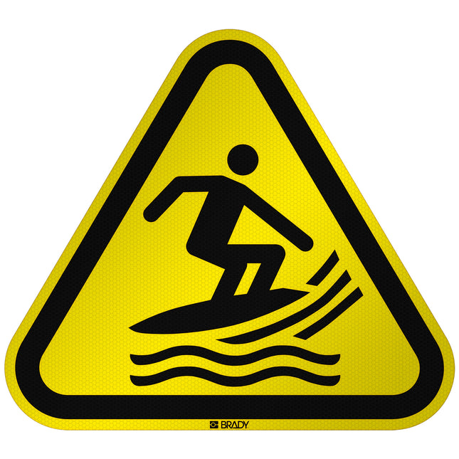 ISO Safety Sign  Warning Surf craft area