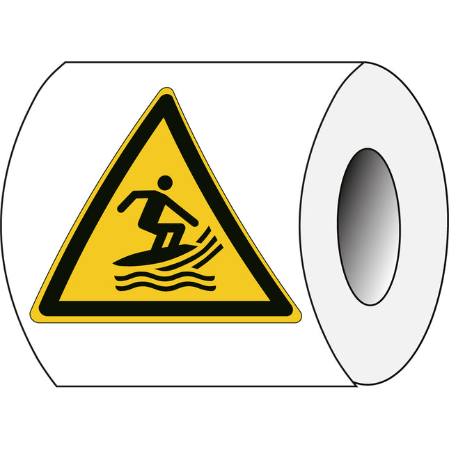 ISO Safety Sign  Warning Surf craft area