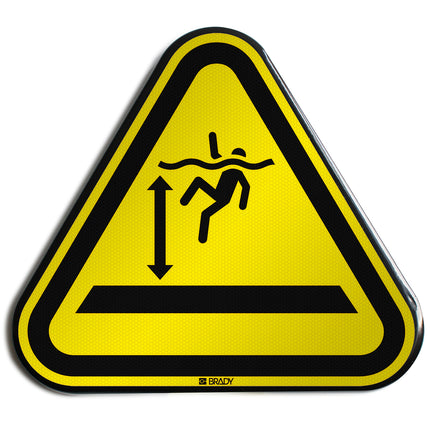 ISO Safety Sign  Warning Deep water
