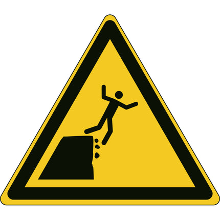 ISO Safety Sign  Warning Unstable cliff edge