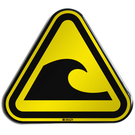 ISO Safety Sign  Warning Tsunami hazard zone