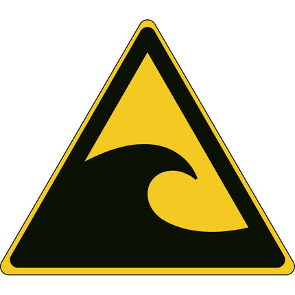 ISO Safety Sign  Warning Tsunami hazard zone