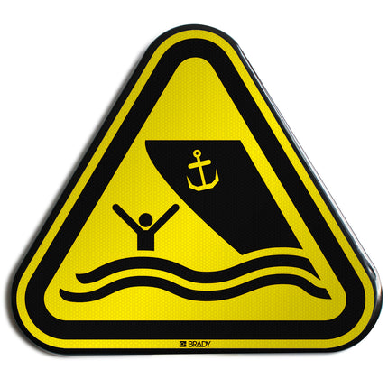 ISO Safety Sign  Warning Boating area
