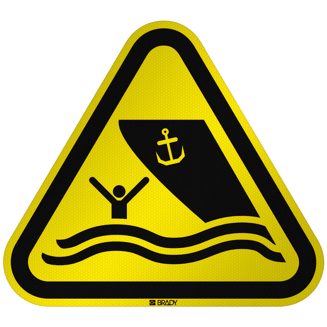 ISO Safety Sign  Warning Boating area