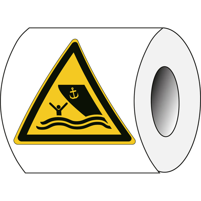 ISO Safety Sign  Warning Boating area