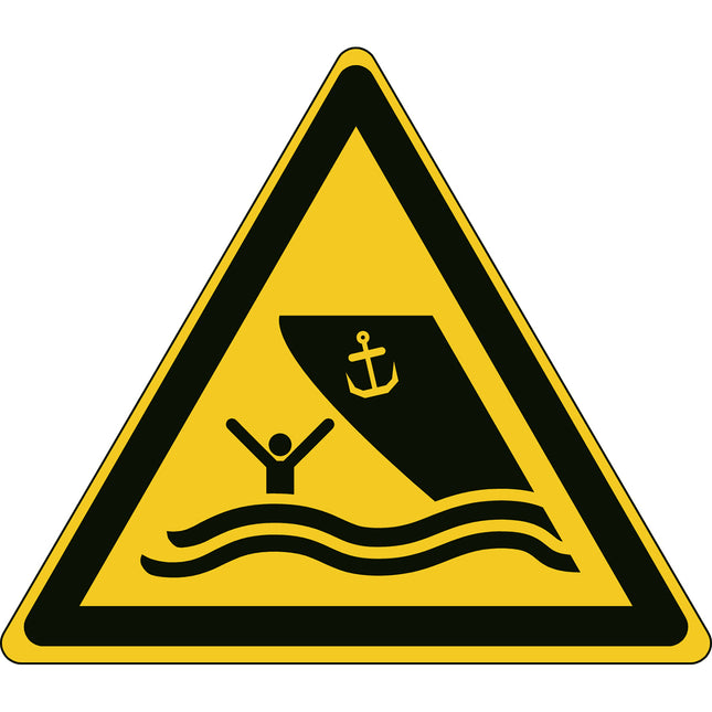 ISO Safety Sign  Warning Boating area