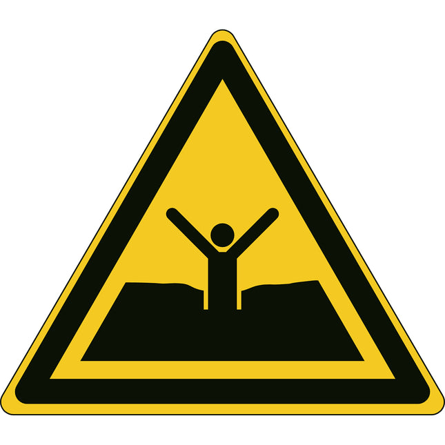 ISO Safety Sign  Warning Quicksand or mud deep mud or silt