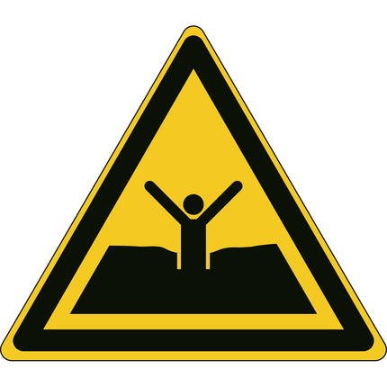ISO Safety Sign  Warning Quicksand or mud deep mud or silt