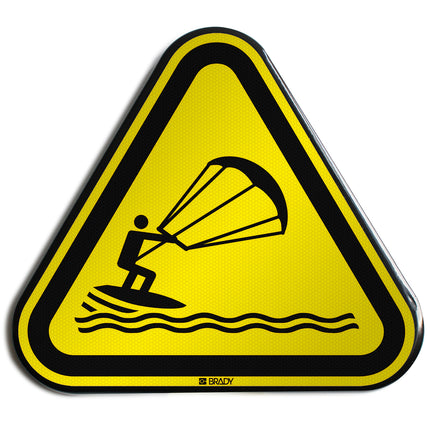 ISO Safety Sign  Warning Kite surfing