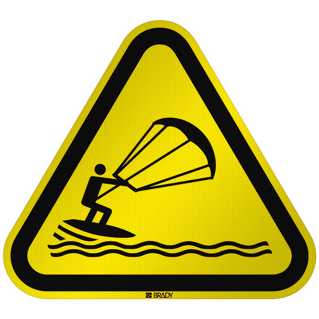 ISO Safety Sign  Warning Kite surfing