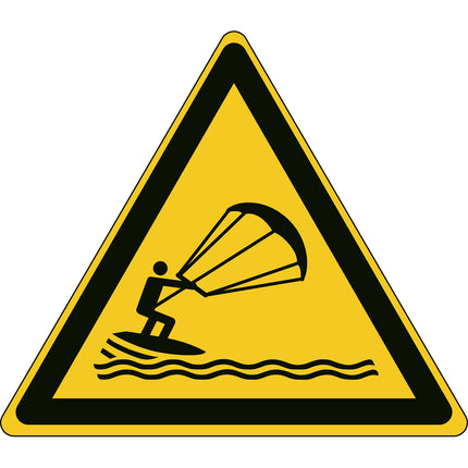 ISO Safety Sign  Warning Kite surfing