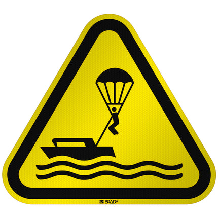 ISO Safety Sign  Warning Parasailing