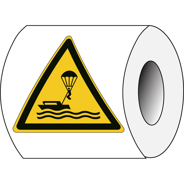 ISO Safety Sign  Warning Parasailing