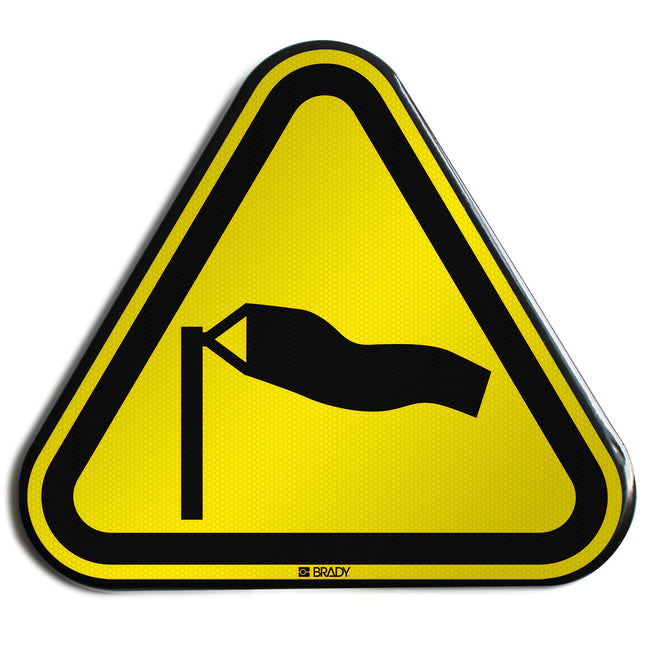ISO Safety Sign  Warning Strong winds