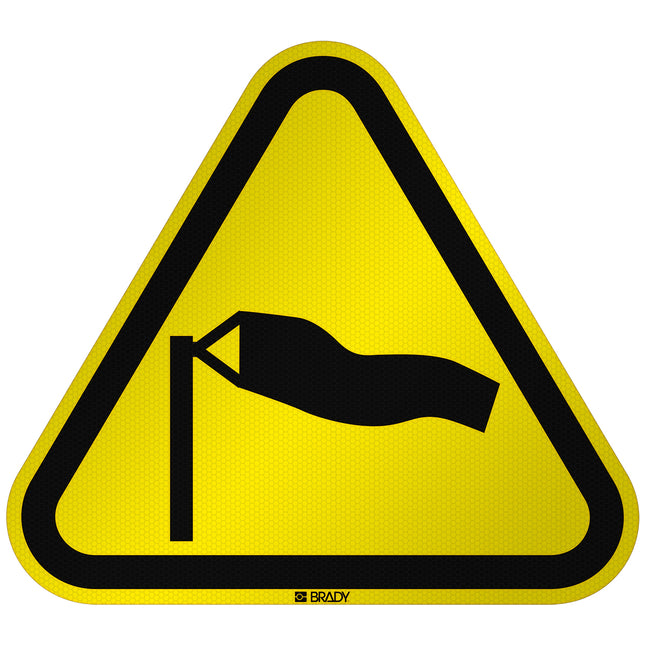 ISO Safety Sign  Warning Strong winds