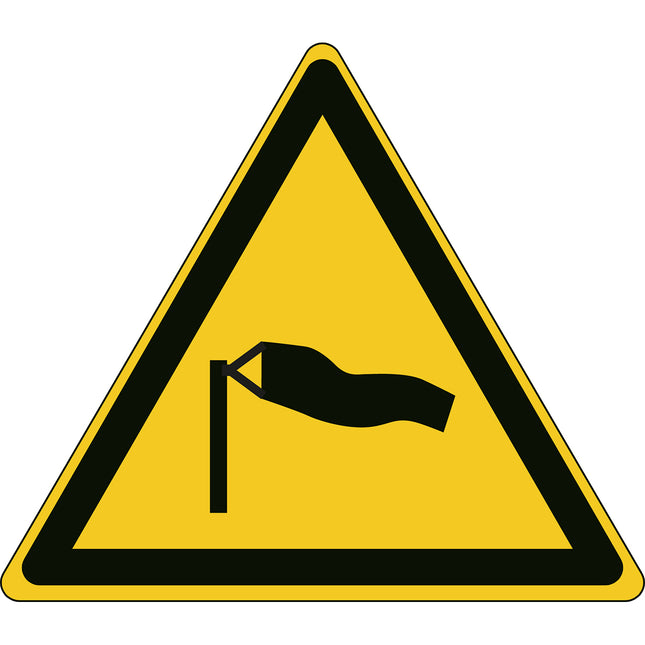 ISO Safety Sign  Warning Strong winds