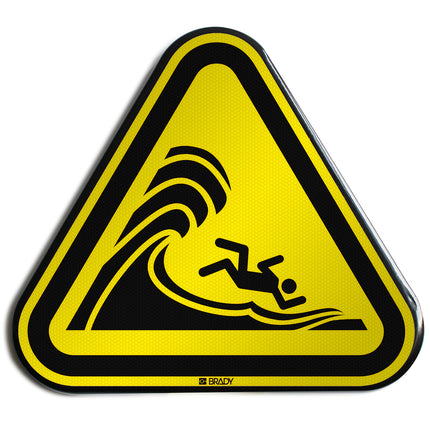 ISO Safety Sign  Warning High surf or large breaking waves
