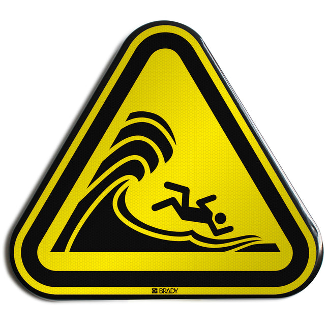 ISO Safety Sign  Warning High surf or large breaking waves