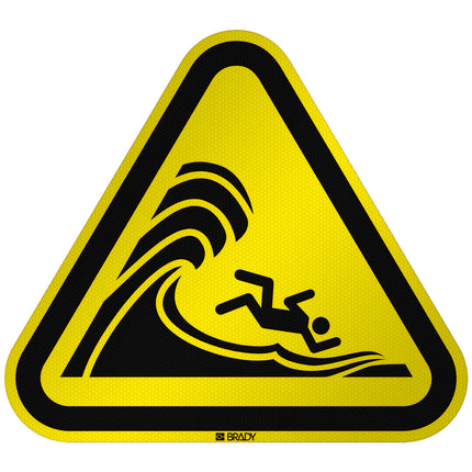 ISO Safety Sign  Warning High surf or large breaking waves