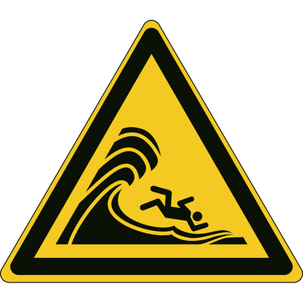 ISO Safety Sign  Warning High surf or large breaking waves