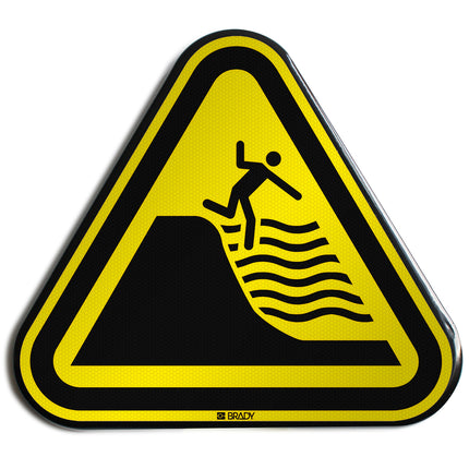 ISO Safety Sign  Warning Deep shelving beach