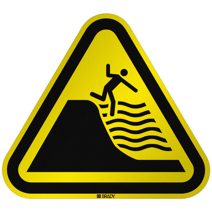 ISO Safety Sign  Warning Deep shelving beach