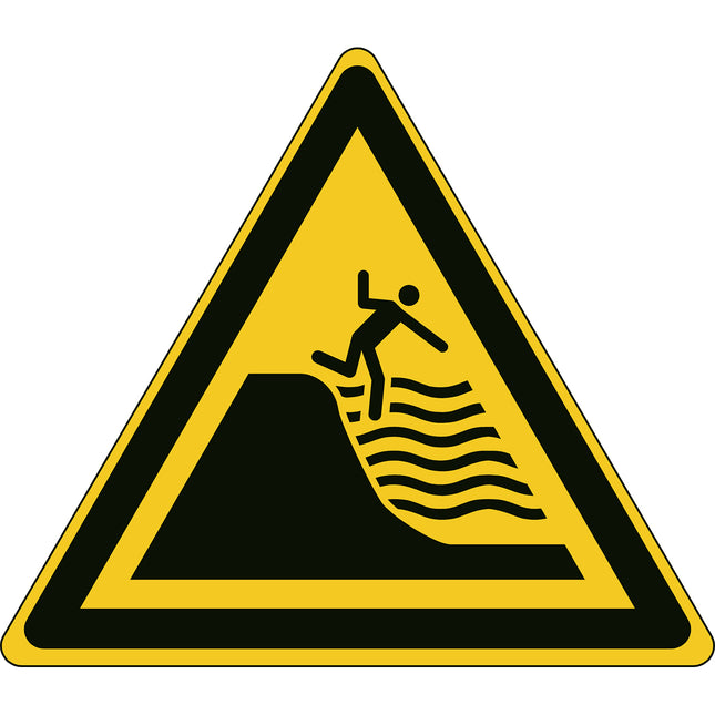 ISO Safety Sign  Warning Deep shelving beach