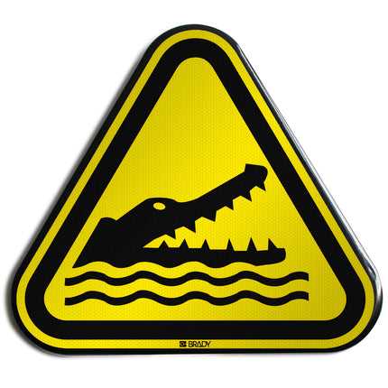 ISO Safety Sign  Warning Crocodiles alligators or caymans