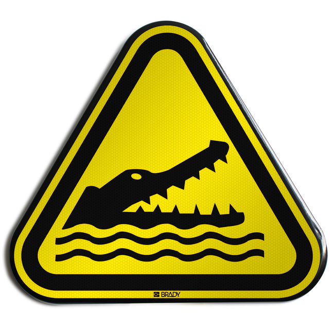 ISO Safety Sign  Warning Crocodiles alligators or caymans
