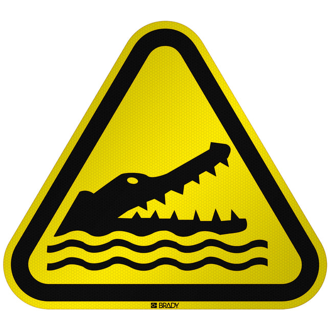 ISO Safety Sign  Warning Crocodiles alligators or caymans