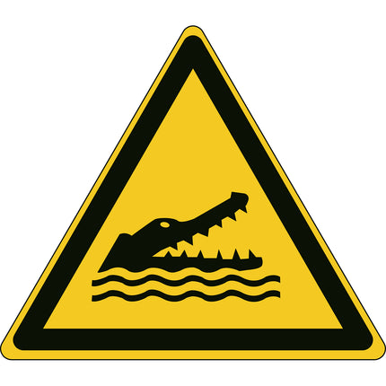 ISO Safety Sign  Warning Crocodiles alligators or caymans