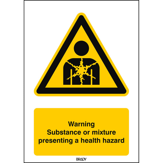 ISO Safety Sign  Warning Substance or mixture presenting a health hazard
