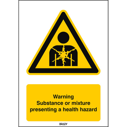 ISO Safety Sign  Warning Substance or mixture presenting a health hazard