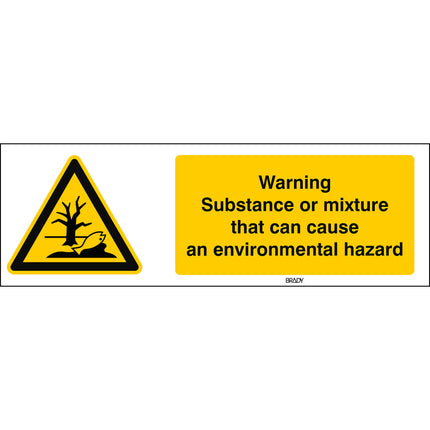 ISO Safety Sign  Warning Substance or mixture that can cause an environmental hazard