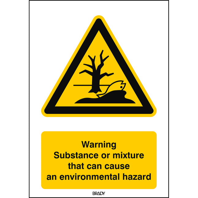 ISO Safety Sign  Warning Substance or mixture that can cause an environmental hazard