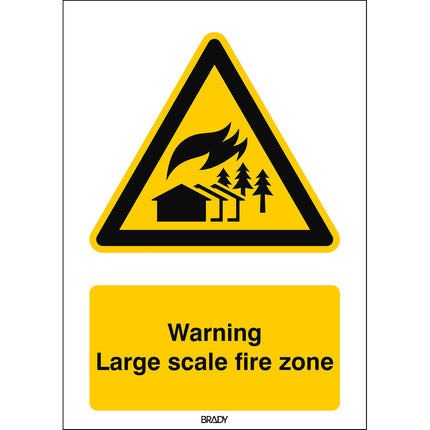 ISO Safety Sign  Warning Largescale fire zone