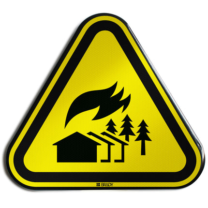 ISO Safety Sign  Warning Large scale fire zone