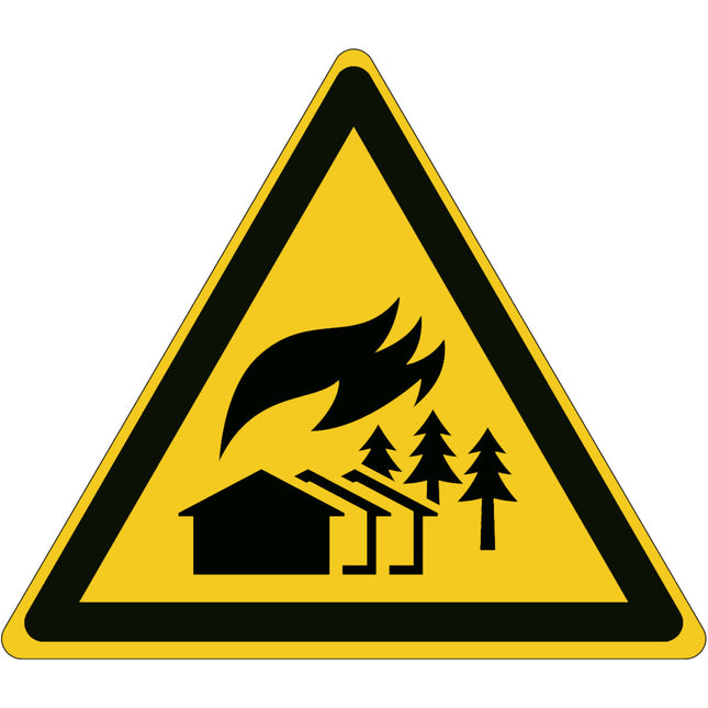 ISO Safety Sign  Warning Large scale fire zone