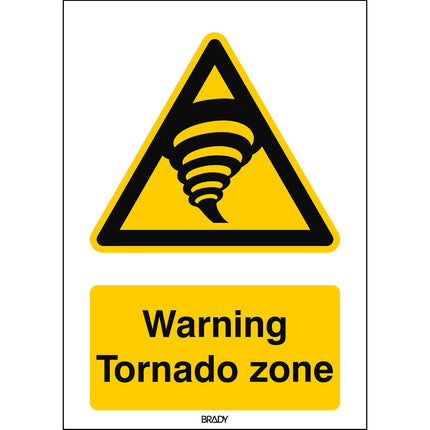 ISO Safety Sign  Warning Tornado zone