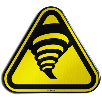 ISO Safety Sign  Warning Tornado zone