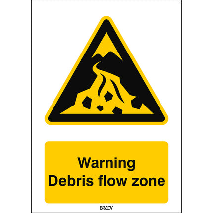 ISO Safety Sign  Warning Debris flow zone