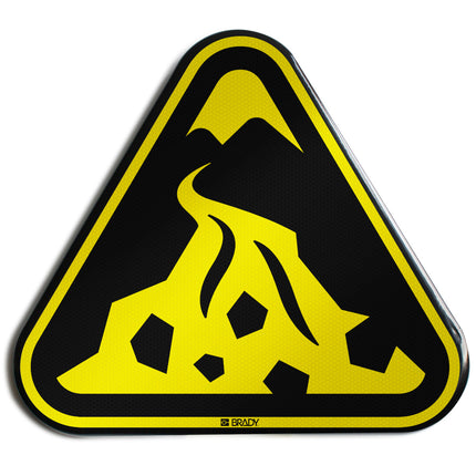 ISO Safety Sign  Warning Debris flow zone