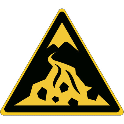 ISO Safety Sign  Warning Debris flow zone