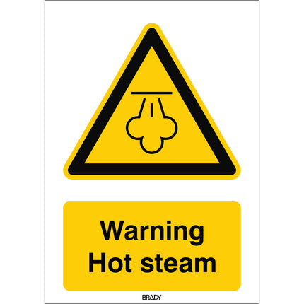 ISO Safety Sign  Warning Hot steam